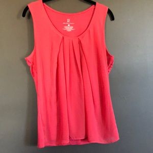 New York & Co Pink chiffon and cotton shell.